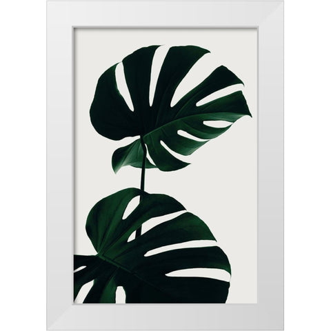 Monstera Natural 09 White Modern Wood Framed Art Print by Artographie Studio