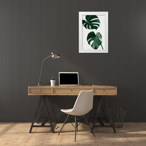 Monstera Natural 18 White Modern Wood Framed Art Print by Artographie Studio