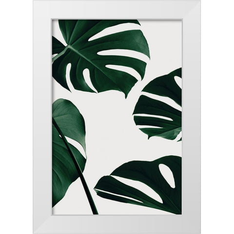 Monstera Natural 20 White Modern Wood Framed Art Print by Artographie Studio