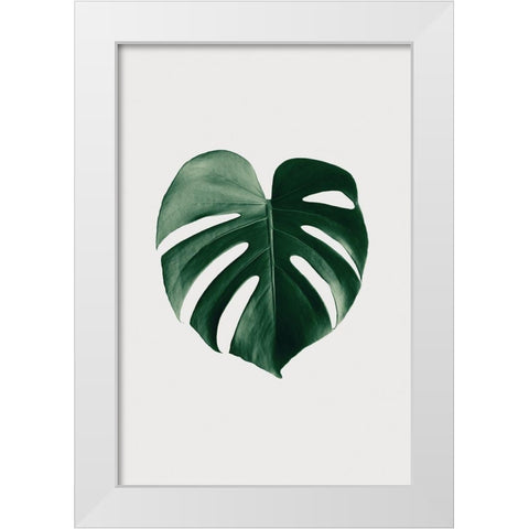 Monstera Natural 24 White Modern Wood Framed Art Print by Artographie Studio