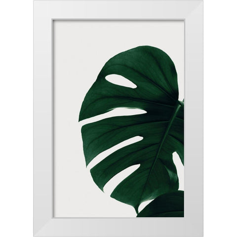 Monstera Natural 30 White Modern Wood Framed Art Print by Artographie Studio