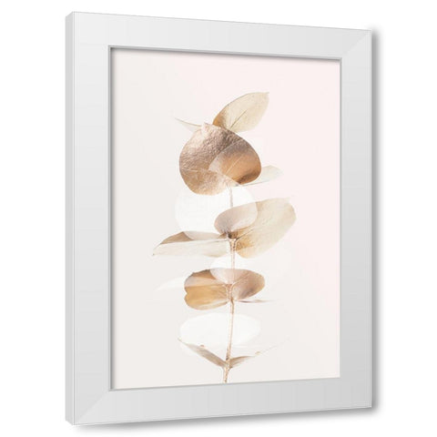 Eucalyptus Creative Gold 04 White Modern Wood Framed Art Print by Artographie Studio
