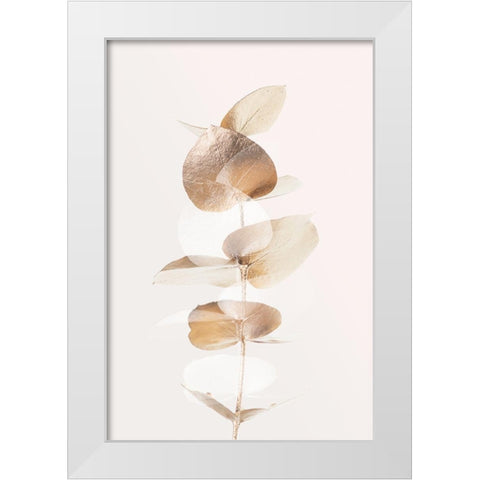 Eucalyptus Creative Gold 04 White Modern Wood Framed Art Print by Artographie Studio