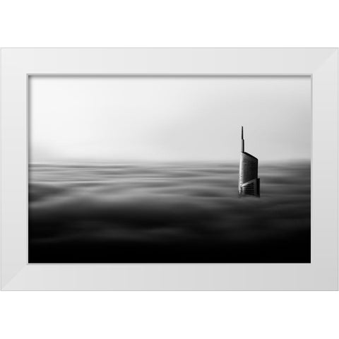 The Rising White Modern Wood Framed Art Print by Prakash