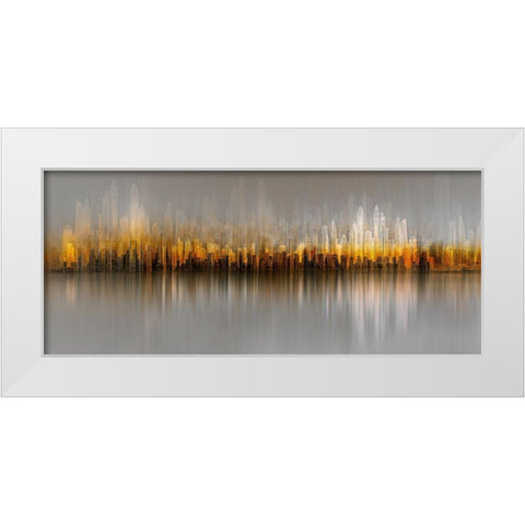 Dubai Skyline White Modern Wood Framed Art Print by Chiriaco, Carmine