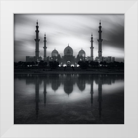 Reflection of Worship White Modern Wood Framed Art Print by Behzad, Majid