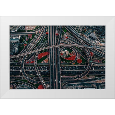 urban labyrinth White Modern Wood Framed Art Print by Chiriaco, Carmine