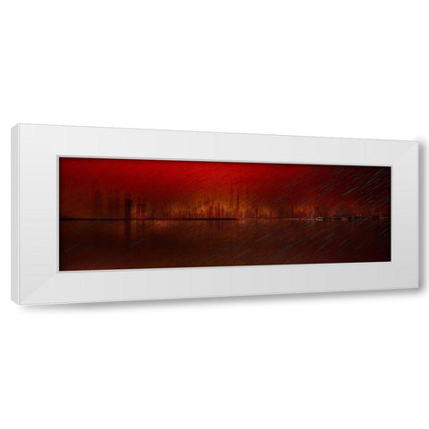 Rain White Modern Wood Framed Art Print by Chiriaco, Carmine