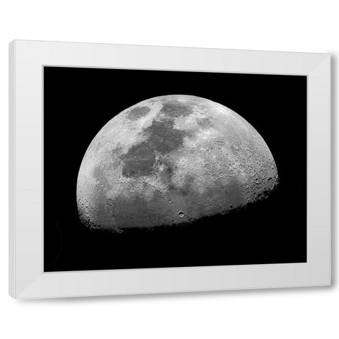 Oh Look At The Moon-Shes Shining Up There White Modern Wood Framed Art Print by Chakraborty, Mainak