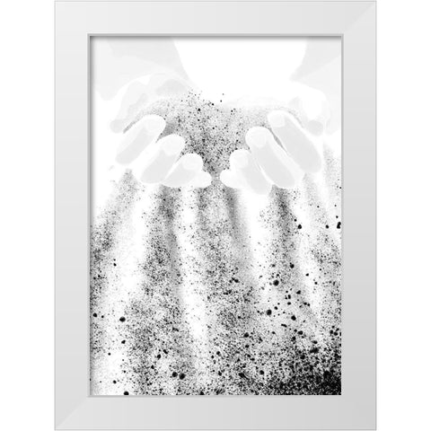 Hands Sand White Modern Wood Framed Art Print by Artographie Studio