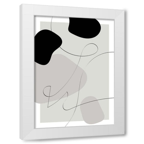Shapes Autograph White Modern Wood Framed Art Print by Artographie Studio