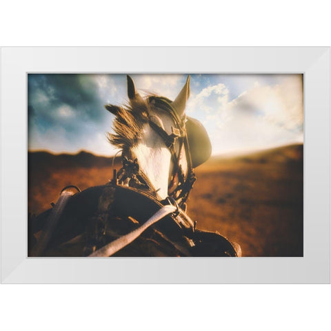 In the horizon White Modern Wood Framed Art Print by Basiouny, Mohamed