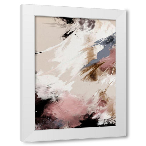 Splash Clouds White Modern Wood Framed Art Print by Artographie Studio