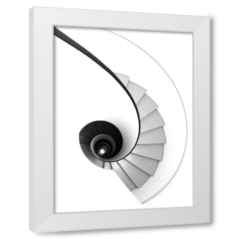 Jewel White Modern Wood Framed Art Print by Sandor, Kelemen