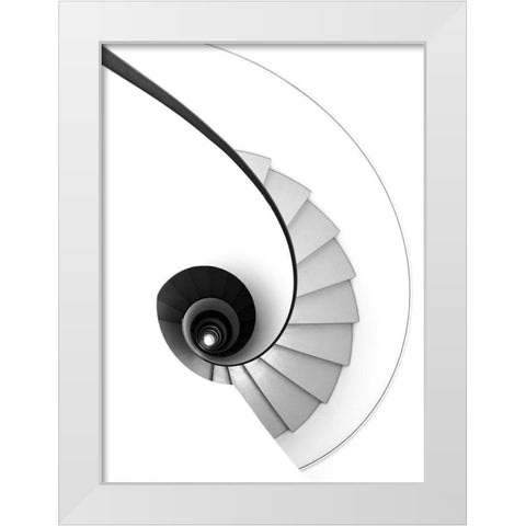 Jewel White Modern Wood Framed Art Print by Sandor, Kelemen