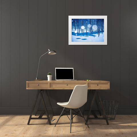 Fairyland White Modern Wood Framed Art Print by Sono, Hidenori