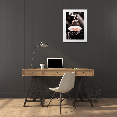 Coffee 005 White Modern Wood Framed Art Print by Artographie Studio