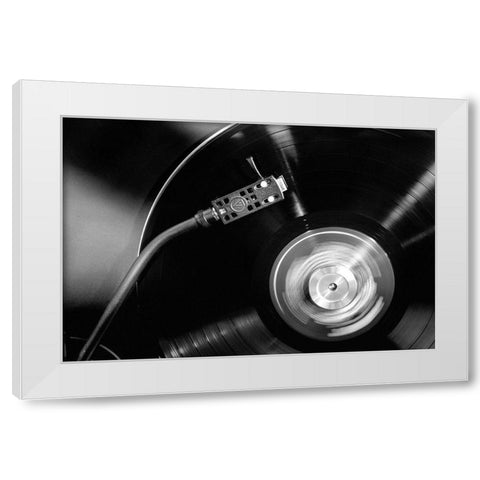 Vinyl 002 White Modern Wood Framed Art Print by Artographie Studio