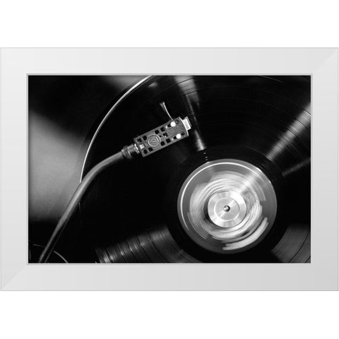 Vinyl 002 White Modern Wood Framed Art Print by Artographie Studio