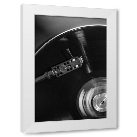 Vinyl 001 White Modern Wood Framed Art Print by Artographie Studio