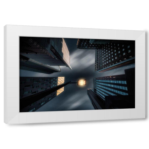 Hibiya II White Modern Wood Framed Art Print by T, Amatou