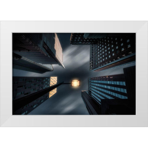 Hibiya II White Modern Wood Framed Art Print by T, Amatou
