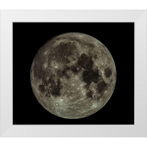 Full Moon White Modern Wood Framed Art Print by Kalika, Michael