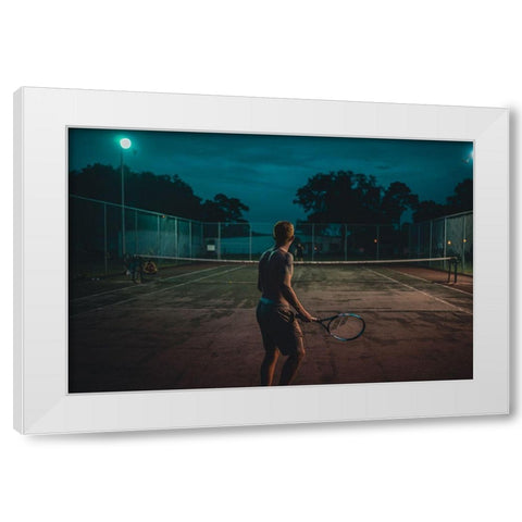 Night Tennis White Modern Wood Framed Art Print by Viola, Vincenzo