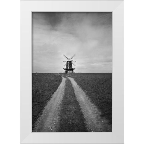 Windmill White Modern Wood Framed Art Print by Nordin, Kristina