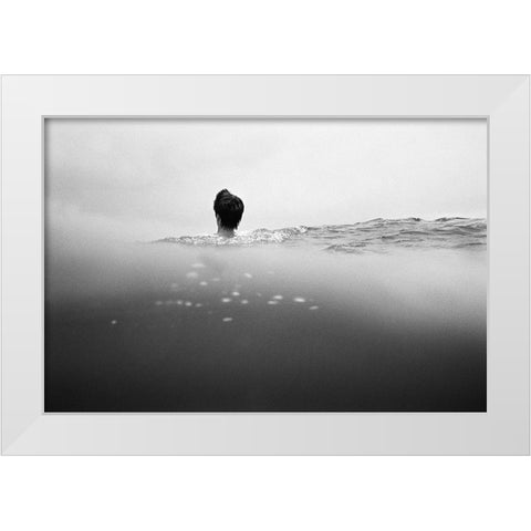 Floating White Modern Wood Framed Art Print by Veinaveina