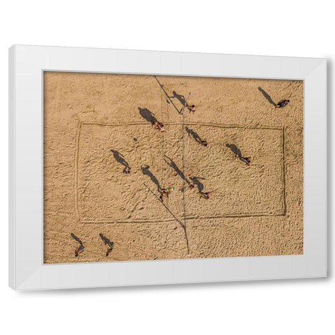 Volley Balling White Modern Wood Framed Art Print by Adar, Or
