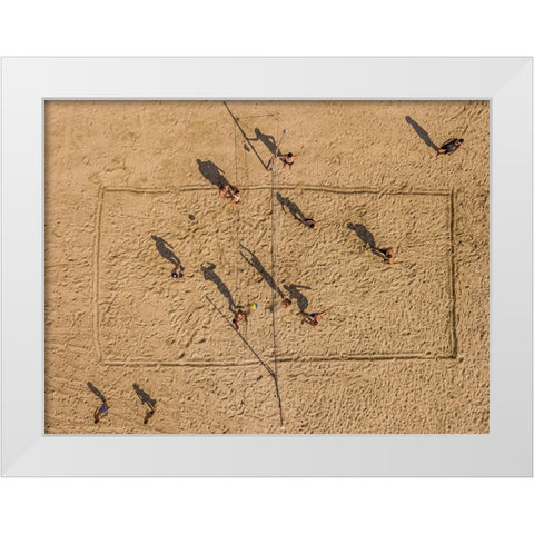 Volley Balling White Modern Wood Framed Art Print by Adar, Or