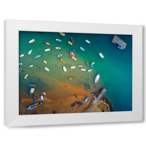 Port of Chiclana White Modern Wood Framed Art Print by Manuel Martin, Jose