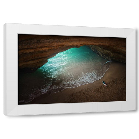 The Secret Cave White Modern Wood Framed Art Print by Parejo, Jose