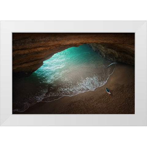 The Secret Cave White Modern Wood Framed Art Print by Parejo, Jose