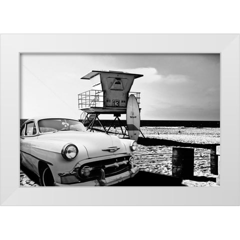 LIFEGUARD STATION 13 White Modern Wood Framed Art Print by BUTTERWORTH, LARRY