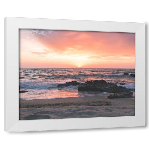 Peace White Modern Wood Framed Art Print by Bochev, Lyuboslav