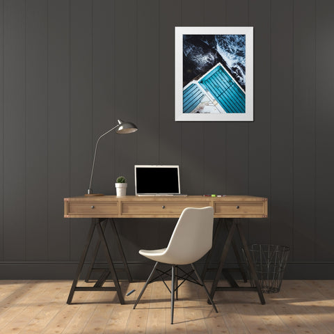 Most famous ocean pool in Australia White Modern Wood Framed Art Print by Sarfraz, Asad
