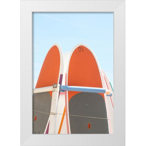 Beach Surf 001 White Modern Wood Framed Art Print by Artographie Studio