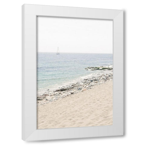 Beach 012 White Modern Wood Framed Art Print by Artographie Studio