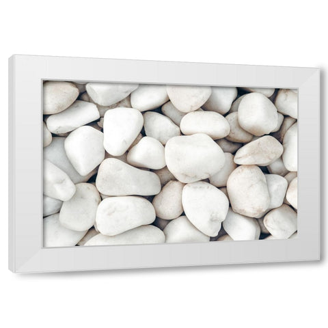 Stones 003 White Modern Wood Framed Art Print by Artographie Studio