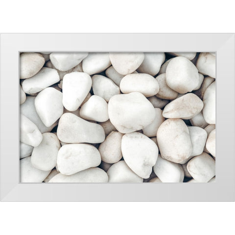 Stones 003 White Modern Wood Framed Art Print by Artographie Studio