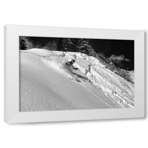 Freeride White Modern Wood Framed Art Print by Rebro, Marcel