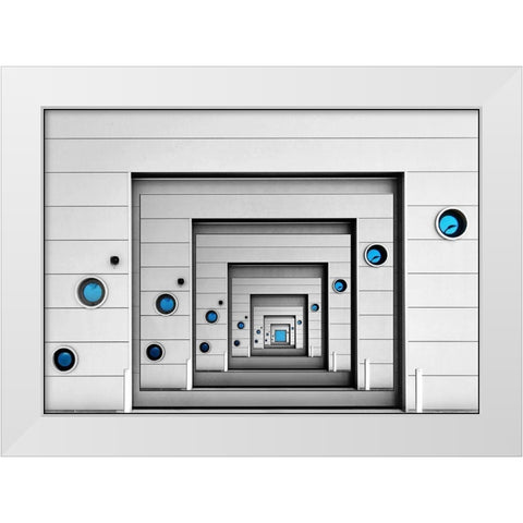 blue desire White Modern Wood Framed Art Print by Van Maastricht, Henk