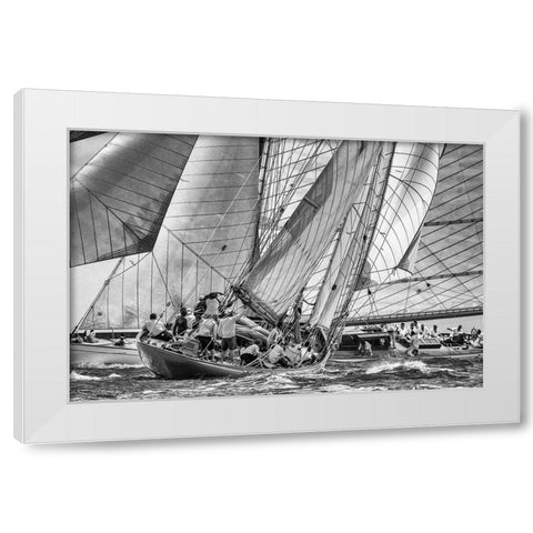 Moonbeams crossing White Modern Wood Framed Art Print by Pelissier, Marc