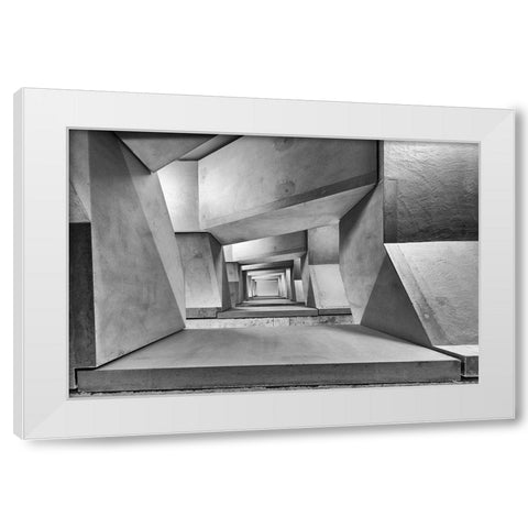 downstairs White Modern Wood Framed Art Print by Goetzinger, Guy