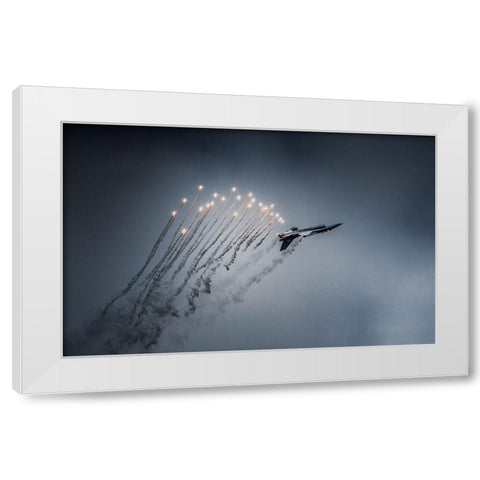 Firestarter White Modern Wood Framed Art Print by Leon