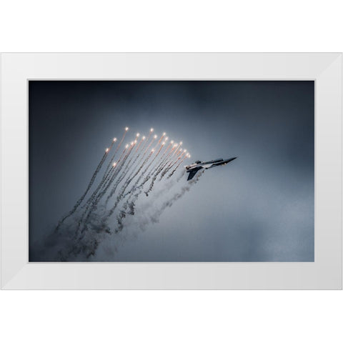 Firestarter White Modern Wood Framed Art Print by Leon