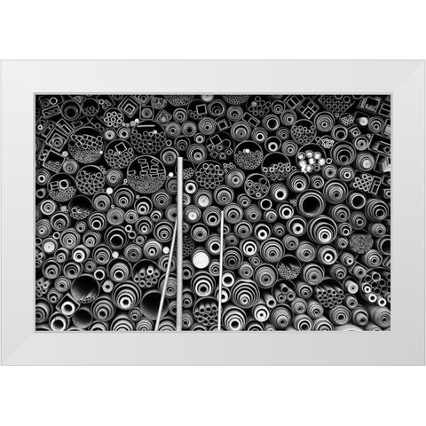 3 more pipes White Modern Wood Framed Art Print by Hee Han, Dong