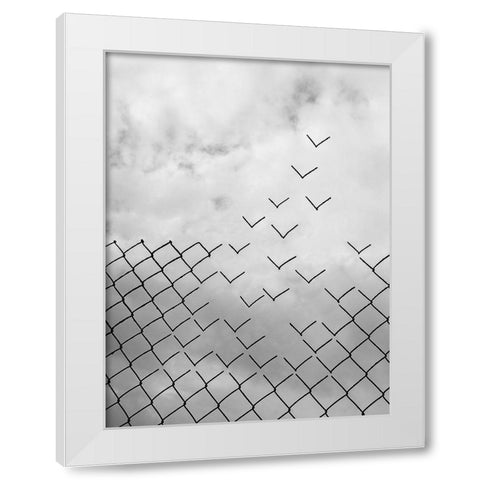 Freedom White Modern Wood Framed Art Print by Alonso, Daniel